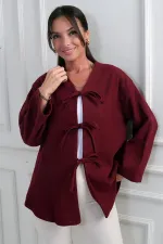 Gilet en cachemire 3 fils pour femme avec devant en dentelle