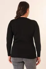 Pull en maille rayé à col V grande taille