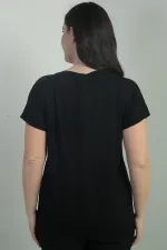 Blouse BB à col rond et imprimé pierre cascade sur le devant pour femme