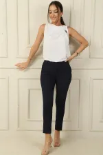 Klasik Yandan Cepli Likra Pantolon