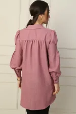 Shirt with Stone Details on Collar and Sleeves