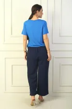 Kadın Beli Lastikli Cepli Palazzo Ayrobin Pantolon