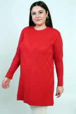 Blouse tunique grande taille à col rond pour femme