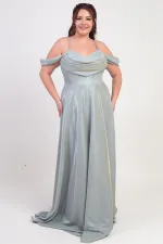 Robe à paillettes grande taille pour femme, à bretelles, laçage au dos, buste drapé, doublée et à armatures.