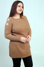 Pull tunique de sport grande taille à épaules dénudées