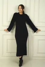 Kadın Saç Örgülü Rahat Kalıp Akrilik Uzun Elbise