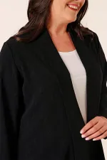 İçi Atletli Şal Desenli İthal Krep Ceket Büyük Beden 2'li Takım