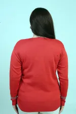 Chemisier grande taille à col en V pour femme, orné de paillettes