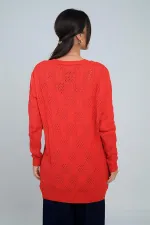 Gilet mercerisé décontracté à col en V et boutons pour femme