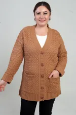 Gilet tunique à poches en maille panier pour femme