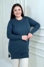 Tunique grande taille pour femme avec détail de pierre sur le côté