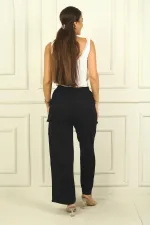 Kadın Beli Lastikli Kargo Cepli Palazzo Pantolon