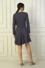 Kadın U Yaka Kısa Krep Elbise