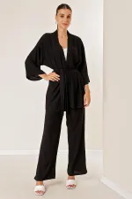 Bürümcük Pantolonu Cepli Kimono Takım