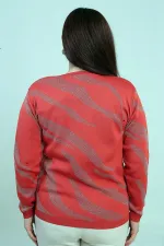 Chemisier grande taille à col en V et motif zèbre pailleté