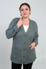 Kadın Sepet Örgü Model Cepli Tunik Hırka