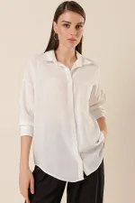 Single Pocket Oversized Seersucker Linen Shirt