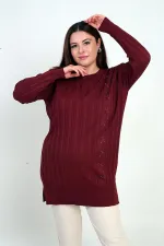 Tunique grande taille pour femme avec détail de pierre sur le côté