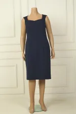 Thick-Strapped Lined Crepe Short Dress