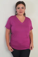 Women's V-Neck Lycra Plus Size Blouse