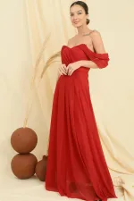 Low-Sleeved, Lined, Pleated Skirt, Glittery Long Tulle Dress