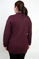 Gilet tunique à poches en maille panier pour femme