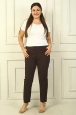 Beli Lastikli En Boy Likralı Büyük Beden Pantolon