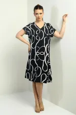 Women's V-Neck Oversize Patterned Dress