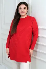 Blouse tunique grande taille à col rond pour femme