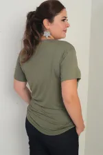 Women's V-Neck Lycra Plus Size Blouse