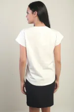 Women's Rose Detailed Lycra Blouse