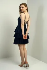 Women's Strappy Glitter Layered Short Dress