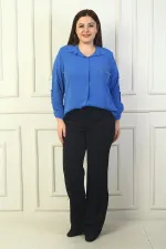 Kadın Beli Lastikli Çımalı Büyük Beden Palazzo Pantolon