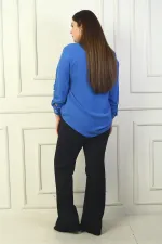 Kadın Beli Lastikli Çımalı Büyük Beden Palazzo Pantolon