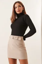 Saç Örgü Model Kolları Düğmeli Kazak