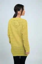 Gilet mercerisé décontracté à col en V et boutons pour femme