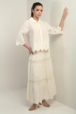 Kadın Gömlek-Etek Astarlı 2'li FistoTakım