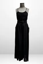 Ensemble 2 pièces : chemisier à bretelles pour femme avec taille élastique et poches, pantalon palazzo