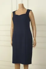 Thick-Strapped Lined Crepe Short Dress