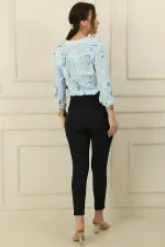 Pantalon en lycra taille haute et coupe slim