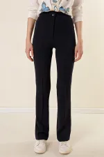 Kadın Yüksek Bel Toparlayıcı Çımalı Palazzo Pantolon