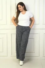 Pantalon palazzo grande taille pour femme avec taille élastique et poches (marque Karyağdı B.)