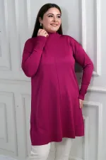 Tunique/blouse grande taille pour femme avec fermeture éclair latérale