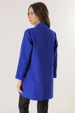 Şal Yaka Likralı Uzun Ceket