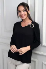 Blouse en lycra pour femme, couleur fraise, avec boucle à l'épaule