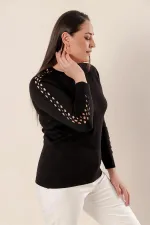 Kol Detaylı Büyük Beden Akrilik Kazak