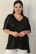 Tunique BB à sequins et col en V