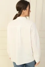 Linen Shirt with Stone Stud Details