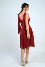 Women's Short Dress with Shoulder Straps and Lining