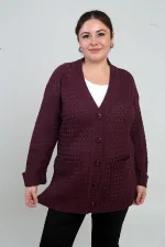 Gilet tunique à poches en maille panier pour femme